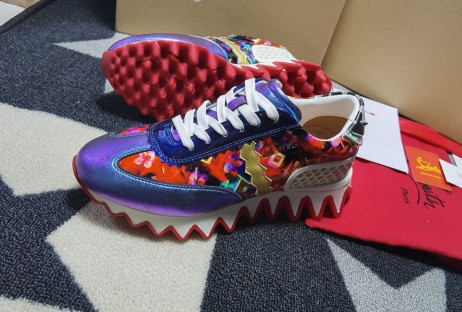 Christian Louboutin Loubishark Donna Flatskjerm Menn Joggesko-Blandet-print-Flerfarget