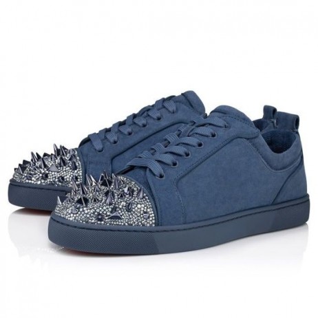 Christian Louboutin Louis Junior S Pik Pik Strass Joggesko Veau Velours Og Strass Pigger Denim
