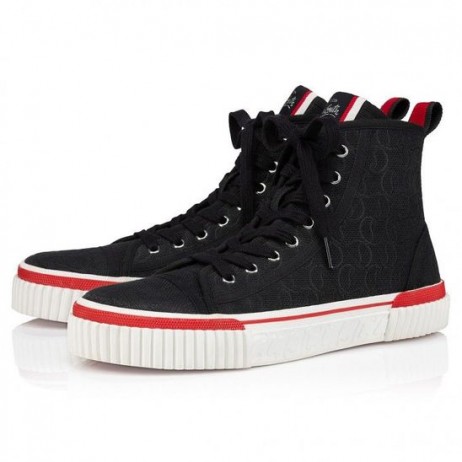 Christian Louboutin Pedro Høye Sneakers Jacquard Monogram Cl Svart CL Sko