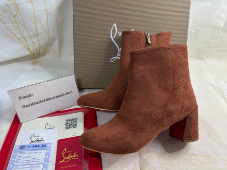 Christian Louboutin Turela Ankel Boots 55mm Veau Velours Brun