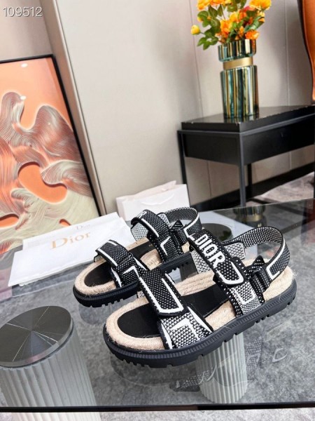 Dior Handle Sandal Svart Tekniske Inngrep Gummi