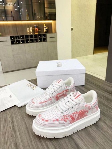 Dior Addict Sneaker Lave Toppen Hvit Rød Gummi, Tekstiler