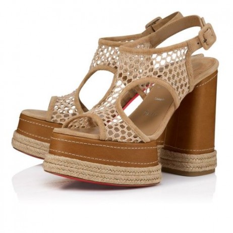 Christian Louboutin Almeja 130 Mm Espadrilles Mesh Og Vart Kalv Skinn Lionne