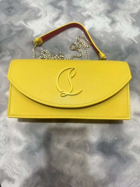 Christian Louboutin Loubi54 Clutch Nappa Skinn Gul