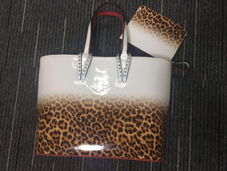 Christian Louboutin Cabata Øst-Vest-Leopard-Hvit Tote Bag Christian Louboutin Poser
