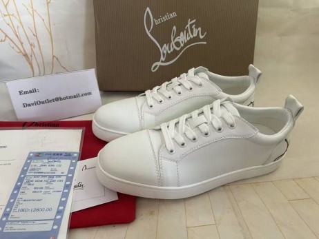 Christian Louboutin Moro Louis Junior-Joggesko-Hvit Kalveskinn Christian Louboutin Sko