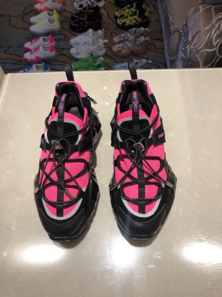 Jimmy Choo Diamond Trail Flerfarget Skinn Og Mesh Blå Svart Rosa