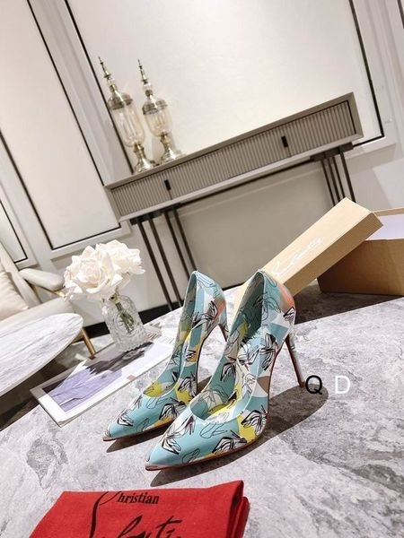 Christian Louboutin Kate Pumper 100mm Grafiske Trykte Flerfarget Patent Lær