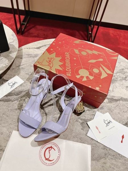 Christian Louboutin Lipsita Queen Patent Skinn Sandaler 55 Lilla CL Sko