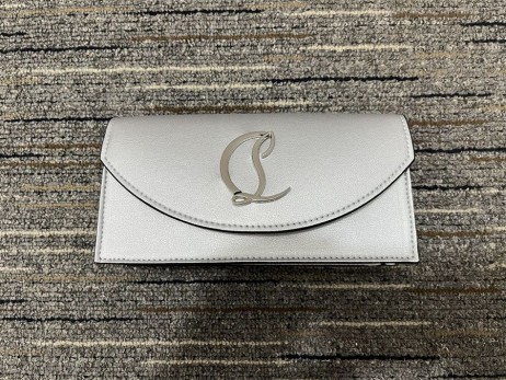 Christian Louboutin Loubi54 Clutch Nappa Skinn Sølv Christian Louboutin Poser