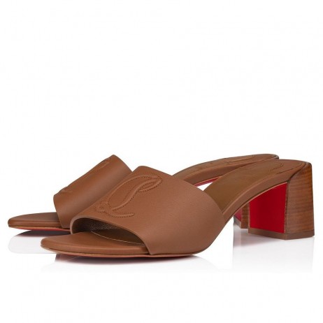 Christian Louboutin Så CL Muldyr 55mm Kalv Skinn Brun Christian Louboutin Sko
