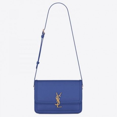 Saint Laurent Solferino Medium Bag Blå Boksen Kalveskinn Saint Laurent Poser