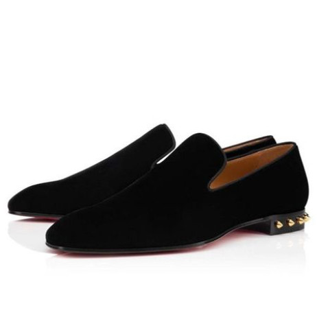 Christian Louboutin Loafers Partytelt Svart/gull 1n Fløyel