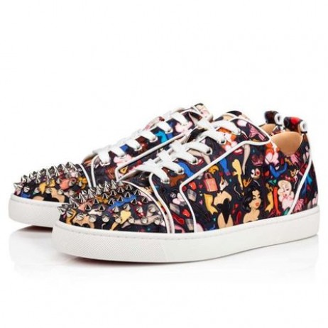 Christian Louboutin Louis Junior Pigger Orlato Svart Multi Crepe Satin