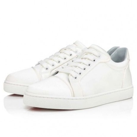 Christian Louboutin Sko Vieira Elfenben/fôr Blå Crepe Satin