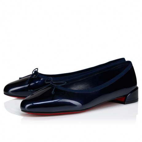 Christian Louboutin Sweetie Jane Ballerinas Pearlescent Patent Calf Leather Zaffiro