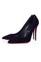 Christian Louboutin Kate Pumper 100mm Veau Velours Blekk Blå Christian Louboutin Butikk