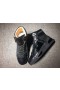 Christian Louboutin Loubikick Flatskjerm Høye Sneakers Kalveskinn Patent Leather Black