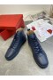 Christian Louboutin Louis Høye Sneakers Kalveskinn Navy Blå