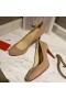 Christian Louboutin Enkel Patent Lær Pumper 85mm Naken CL Sko