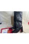 Christian Louboutin Kvinner Kne-høye Støvler 85mm Kalv Skinn Sort
