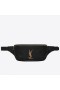 Saint Laurent Klassiske Monogram Belte Veske Svart Kornet Skinn