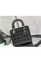 Dior Lady Dior Veske 24CM Crystal Pyntet Cannage Satin Svart