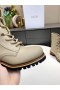 Dior Quest Combat Boots Kalveskinn Preget Beige