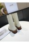 Dior Quest Combat Boots Preget Kalveskinn Hvit