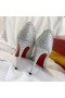 Christian Louboutin Anjalina Spike Pump 85mm Glitter i Sølv