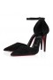Christian Louboutin Astrida Bruden 100 Mm Strappy Pumper Veau Velours Svart Christian Louboutin Sko