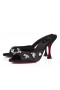 Christian Louboutin Degraqueen 85 Mm Muldyr Sandaler Crepe Satin Svart Christian Louboutin Sko