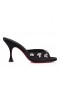 Christian Louboutin Degraqueen 85 Mm Muldyr Sandaler Crepe Satin Svart Christian Louboutin Sko