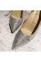 Christian Louboutin Kate Strass Forringe Pumper 100mm Semsket Sølv