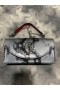 Christian Louboutin Loubi54 Clutch Preget Metallic Amazonia Skinn Sølv