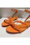 Christian Louboutin Mafaldina Flatskjerm Sandaler Patent Skinn Oransje