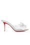 Christian Louboutin Aqua Strass 80mm Muldyr Pvc Iriserende Nappa Skinn Og Strass Sølv CL Sko