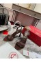 Christian Louboutin Condorapik Queen Sandaler 100mm Nappa Skinn Kaffe