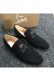 Christian Louboutin Crest På Nilen Loafers Veau Velours Svart CL Sko