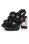 Christian Louboutin Floralou 100 Mm Sandaler Nappa Skinn Og Semsket Skinn Sort