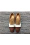Christian Louboutin Greggo Oxfords Veau Velours Kalv Skinn Hvit Brun