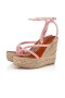 Christian Louboutin Malfadina Zeppa Sandaler 120mm Patent Kalv Lær Rosa