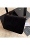 Saint Laurent Carre Satchel Bag Svart Semsket Skinn Saint Laurent Poser