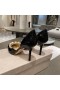 Jimmy Choo Aurelie 85 Pumper Patent Skinn Pearl Embellishment Svart