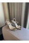 Jimmy Choo Meira 85 Gull Lær Sandaler Crystal Embellishment