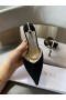 Jimmy Choo Saeda 85mm Semsket skinn Pumper Crystal Embellishment Svart