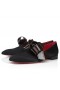 Christian Louboutin Løvetann Nomine Røde Løperen Mocassins Crepe Satin Svart