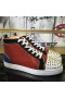 Christian Louboutin Louis Pigger Høye Sneakers med Semsket og Glitter Skinn Flerfarget