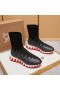 Christian Louboutin Sharky Sokk Joggesko Strikk Mesh Black White