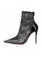 Christian Louboutin Kate Maks Booty Mesh Strass 100 Mm Mesh-Squared Og Patent Skinn Sort
